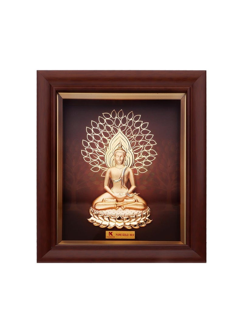 KUNDAN 24k Gold Foiled Handmade Frame Gautam Buddha 16 185 cm S2