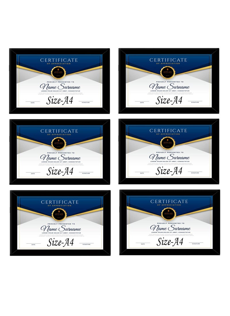 Stuthi Arts Photo Frame A4 Size For Wall Black Picture Frame For Home and Office Decoration BlackA46 Frame Black