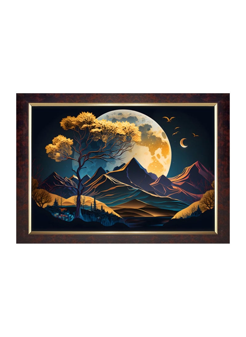 Dharvika Innovations 3d Scenery Photo Frame Copper Gold Sparkle Coated Lamination 22697 14 x 20 Inch