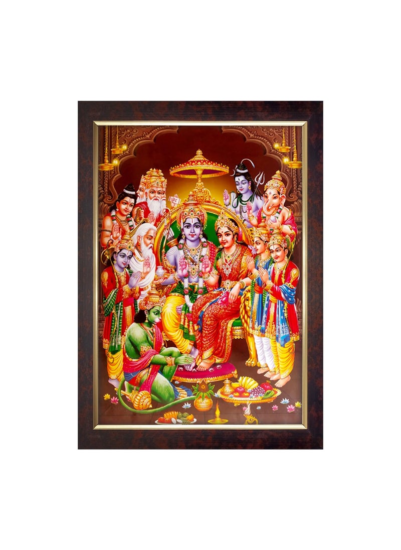 Dharvika Innovations Shree Ram Photo FrameShree Ram Photo FrameRam darbar photo frame 2112 1420 Inch Ram Design 12 Brown