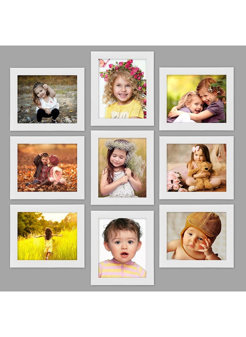 AJANTA ROYAL Classic set of 9 Individual Photo Frames 98x10 Inch A62C White