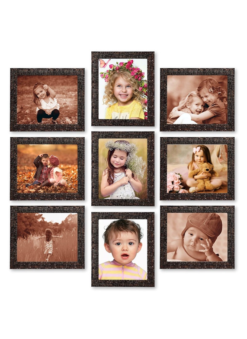 Ajanta Royal Classic Set of 9 Individual Photo Frames 98x10 Inch Metallic Brown A62CT