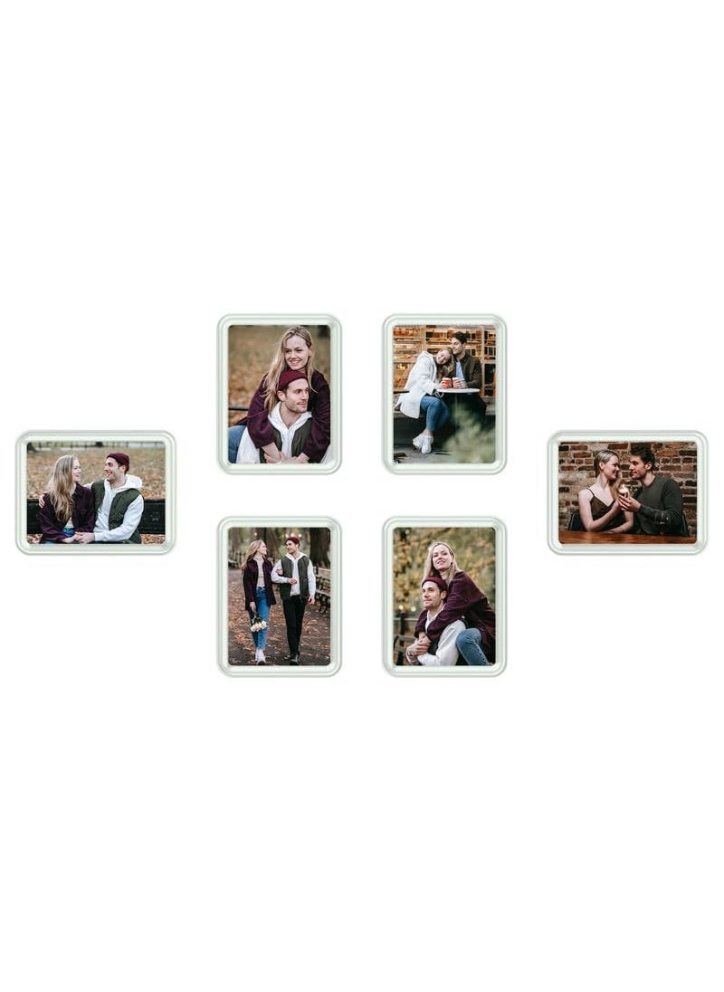 Stash Customizable Photo Frames Set of 6 46x8 28x6 No NailsNo Drill White Color Modular Frames for Living Room Bedroom Home Decor Wall Art Gifts Easy to Change Photos