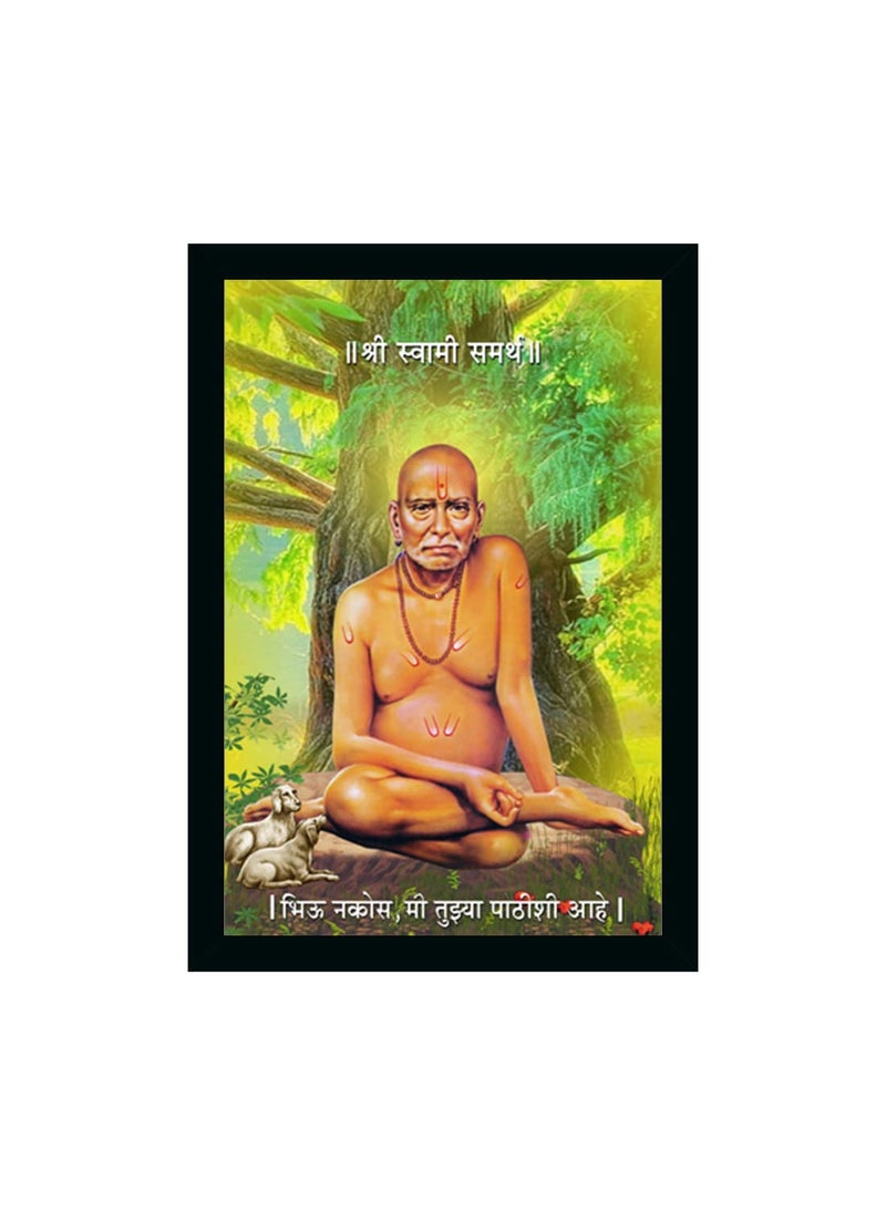 Dharvika Innovations Shri Swami Samarth Photo Frame Home Decorative Gift Item with Synthetic Frame 14x20 Inch Design 3