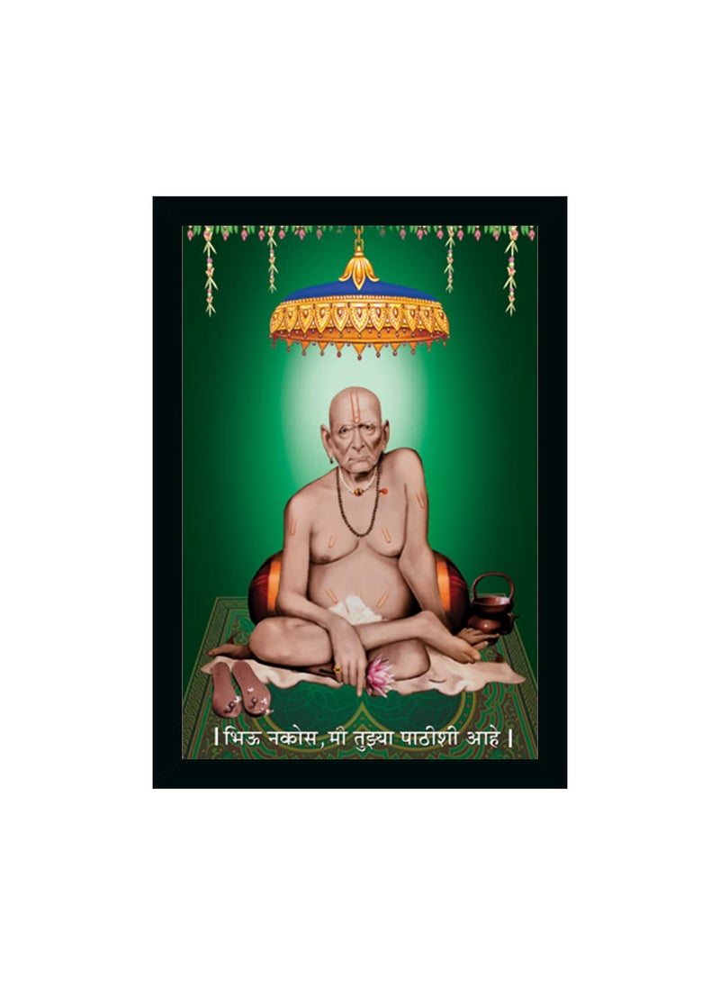 Dharvika Innovations Shri Swami Samarth Photo Frame Home Decorative Gift Item with Synthetic Frame 14x20 Inch Design 37