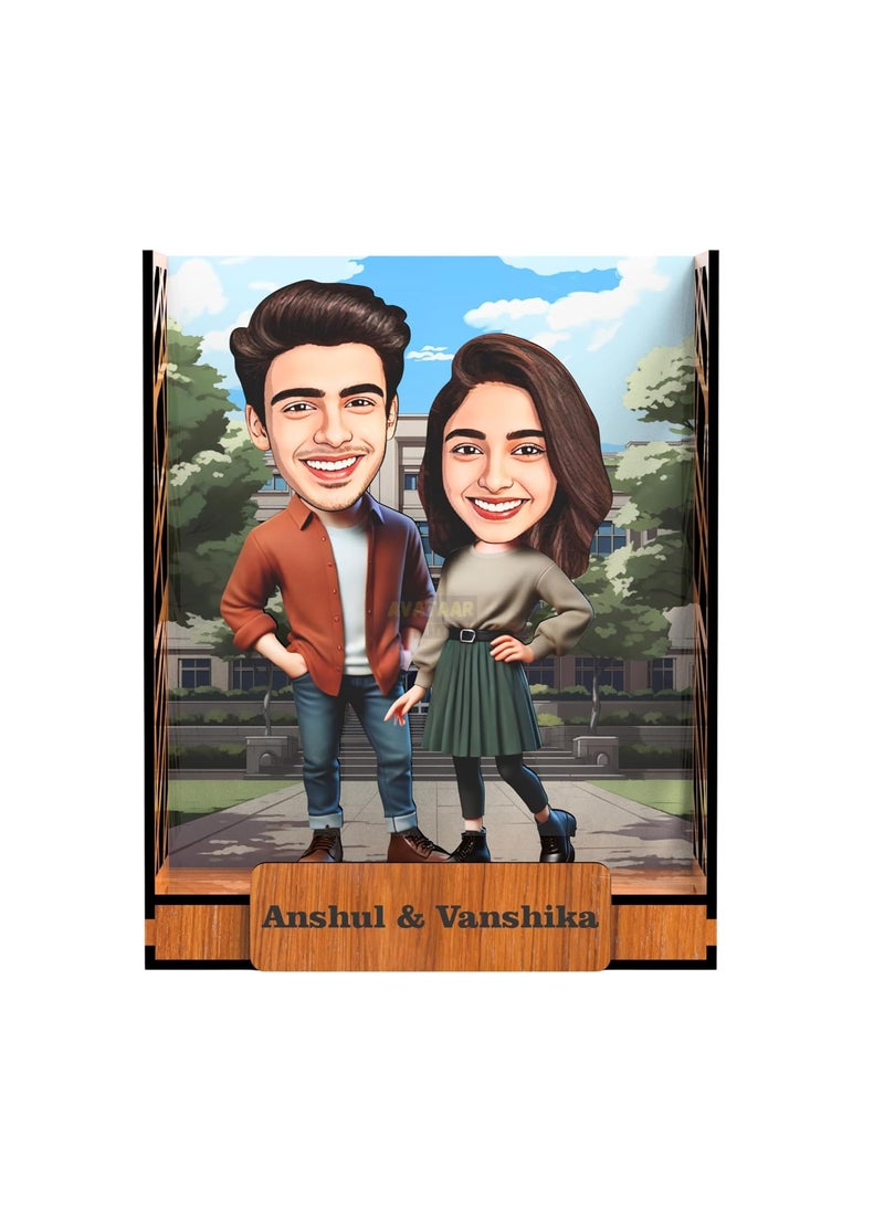 AVATAAR STUDIO Personalized Gift for Wife Husband Girlfriend Boyfriend Friends Character Caricature Photo Frame Unique Design Customized Gift for Friends Family COUPLE 14 BOX