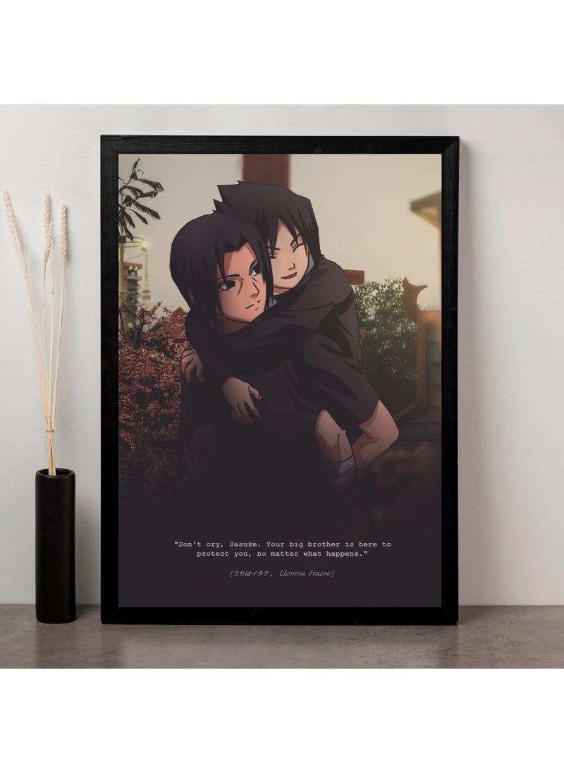 SoulAbiti Naruto Itachi Uchiha Art 12Inch X 18Inch Framed I39 Multi Colour
