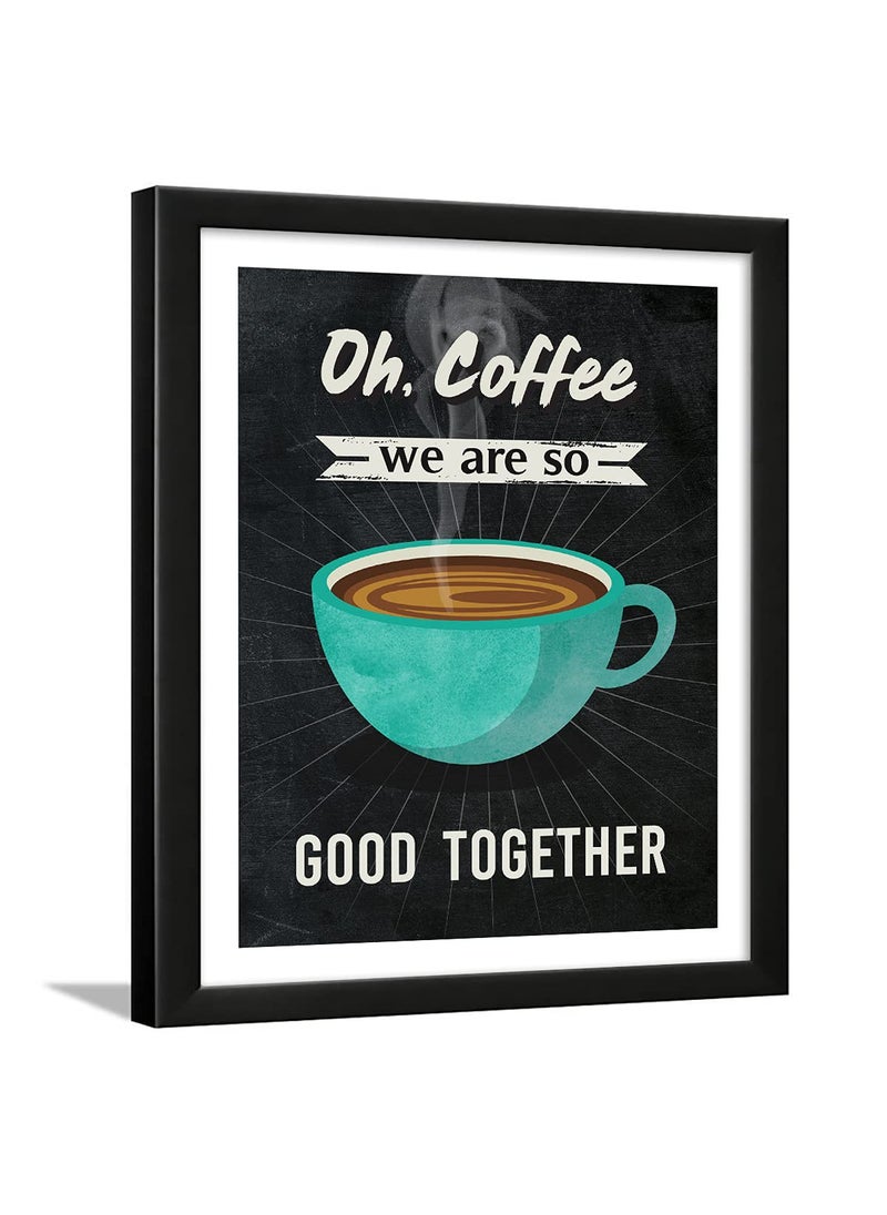 Chaka Chaundh Coffee Frames for Cafe Coffee Posters for Wall with Frame Coffee Quotes Wall Frames Coffee Frames for Wall Kitchen Quotes Wall Frames for Dining Room Food Quotes Frames for Home Cafe 136 X 106 Inches