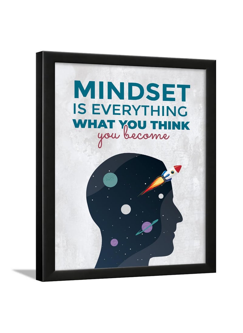 Chaka Chaundh MINDSET IS EVERYTHING WHAT YOU THINK you become Quotes Motivational Quotes Wall Frames for Office Student Quotes 14 X 11 Inches