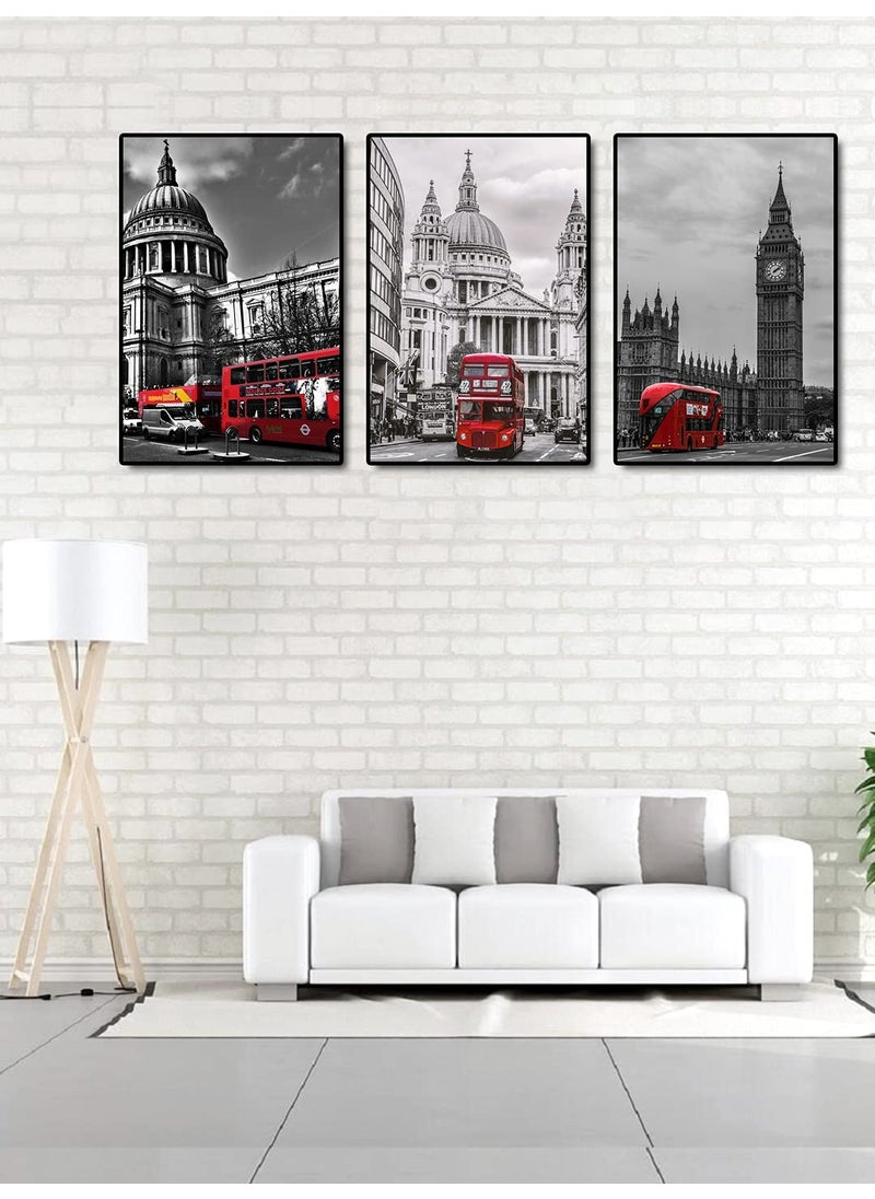 999STORE Fiber Frame wall painting canvas scenery home room dcor framed stylish modern Wall Frames Art hanging Set of 3 Paper Print 24X48 Inches Black BS3Frames052