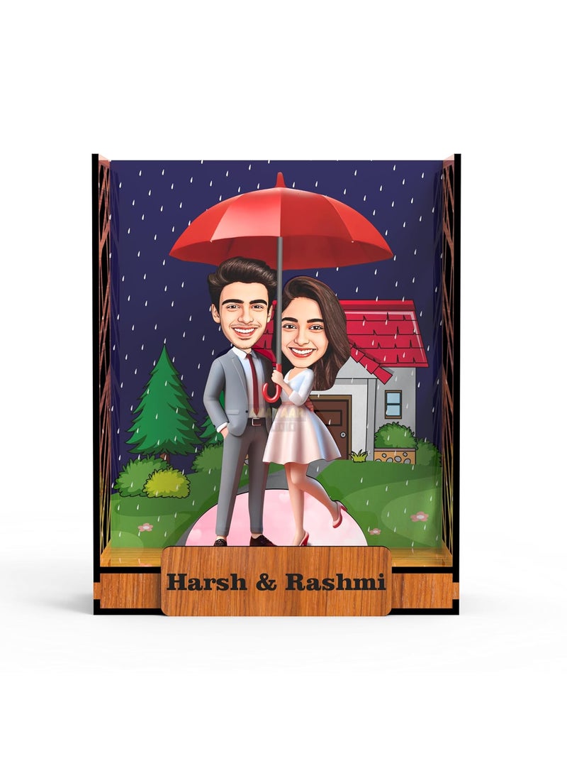 AVATAAR STUDIO Personalized Gift for Wife Husband Girlfriend Boyfriend Friends Character Caricature Photo Frame Unique Design Customized Gift for Friends Family COUPLE 15 BOX