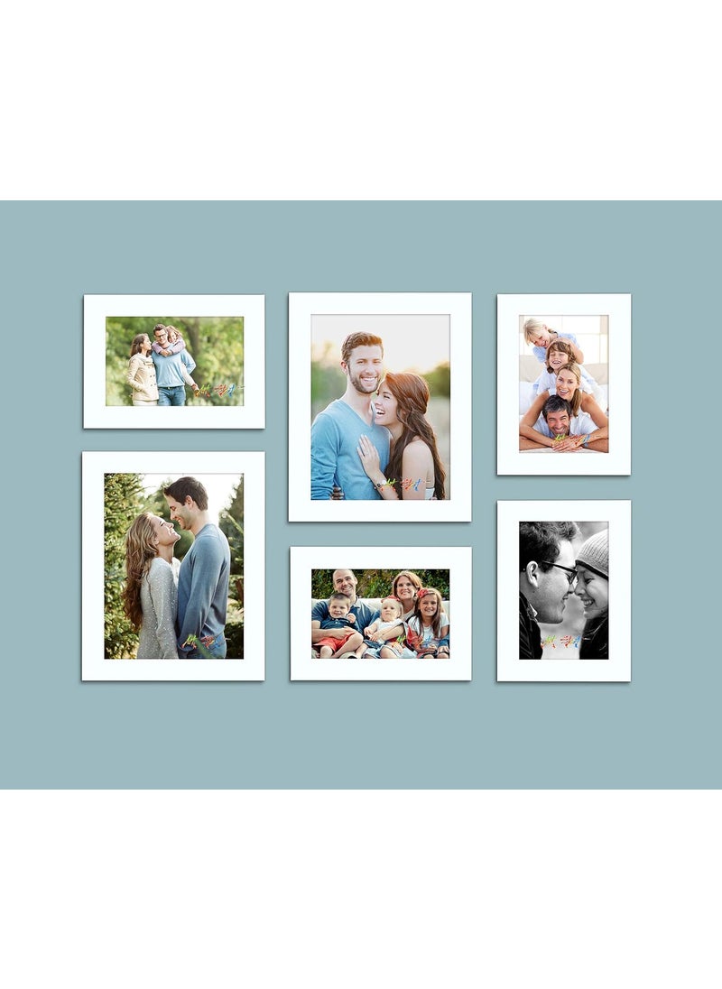 Painting Mantra Varrying Photo frame Set of 6individual wall photo frames Decorous White