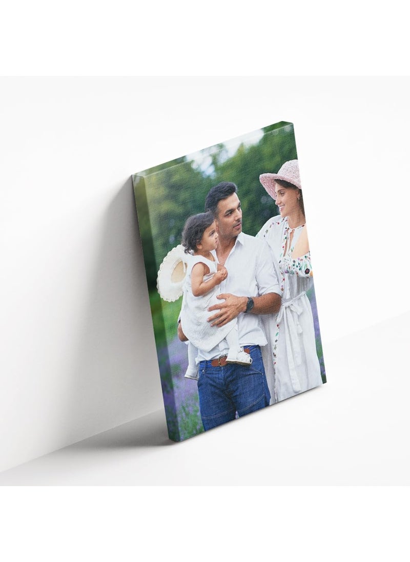 Printodelivery Customised Canvas Photo with Wooden Frame L12 Inch H12 Inch Personalized Photo frame Canvas Photo Frame for Wedding Birthday Anniversary Valentines Gift and Home Dcor