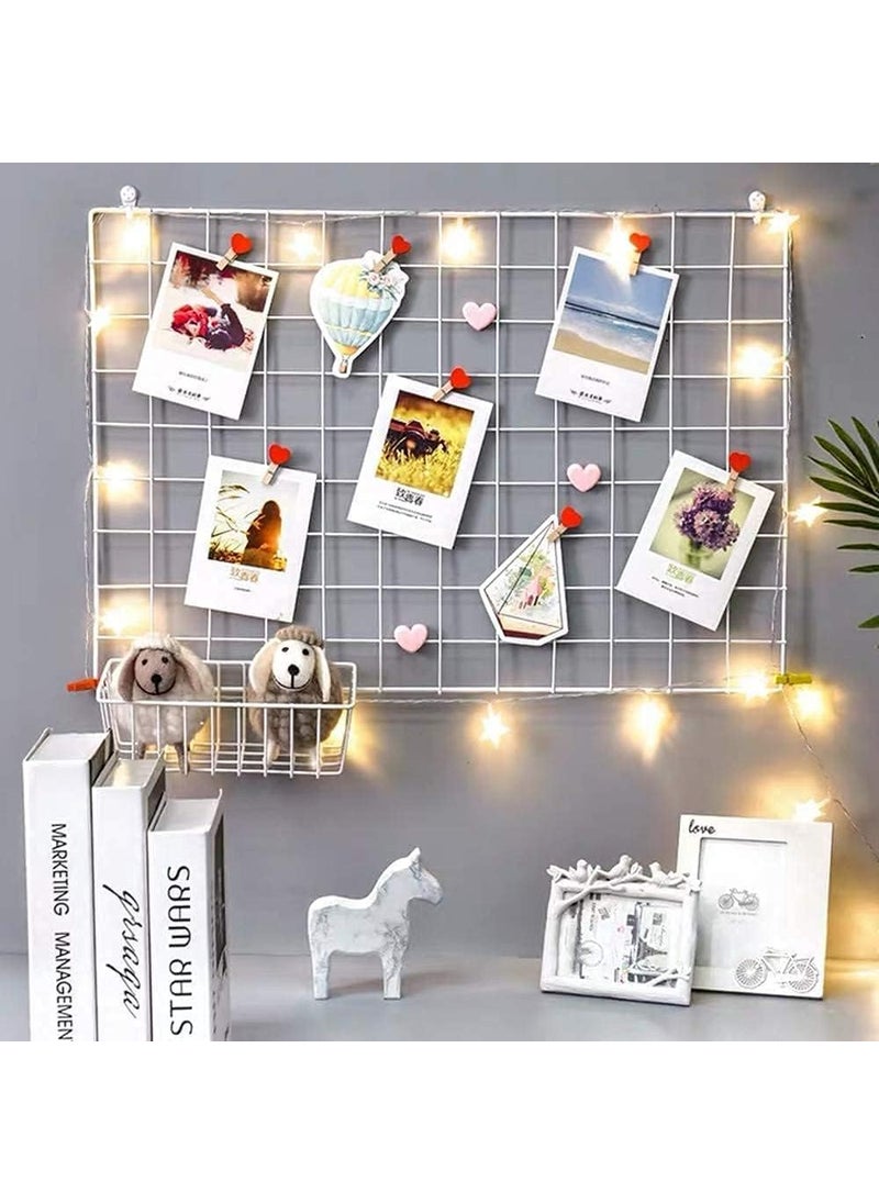 Franklite Iron Square shape hanging Grid frame for home Decoration wall photog collage photo key as per your requirement 30x 30 cm 1pcs Frame White