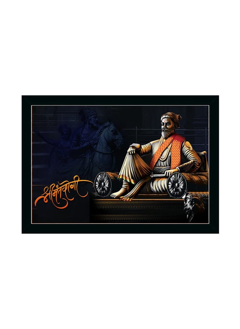 Dharvika Innovations Chatrapati Shivaji Maharaj Photo Frame Big Size Shivaji Maharaj Frame 11 14 Inch
