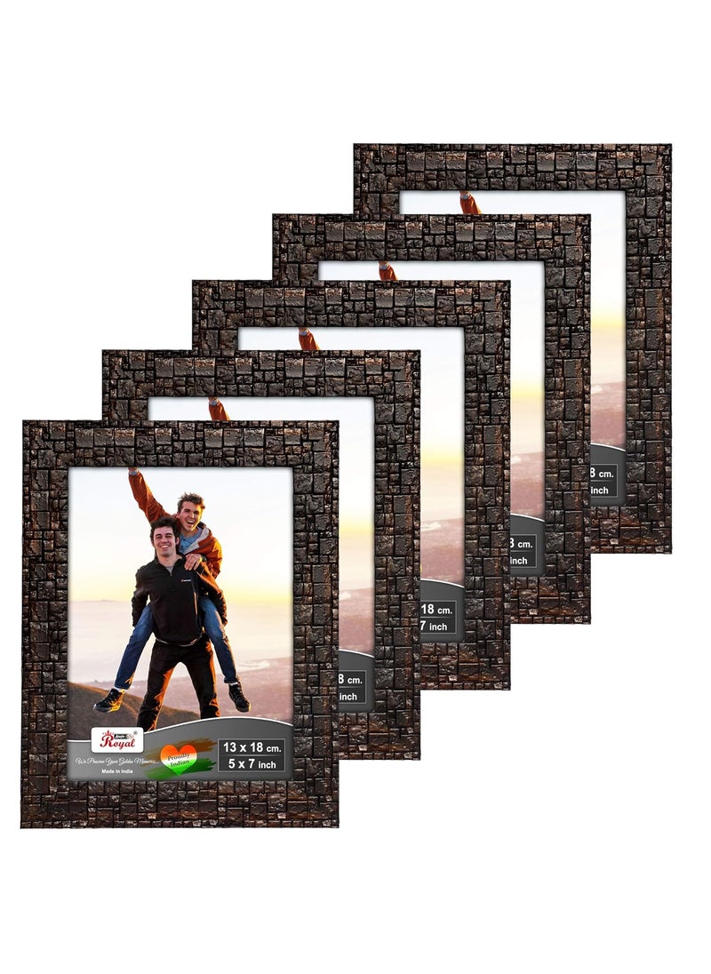 AJANTA ROYAL Classic 5 X 7 Photo Frame Insert Brown Metalic A54 Set of 5