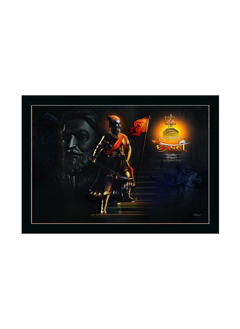Dharvika Innovations Chatrapati Shivaji Maharaj Photo Frame Big Size Shivaji Maharaj Frame 11 14 Inch
