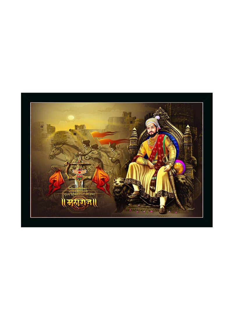 Dharvika Innovations Chatrapati Shivaji Maharaj Photo Frame Big Size Shivaji Maharaj Frame 11 14 Inch
