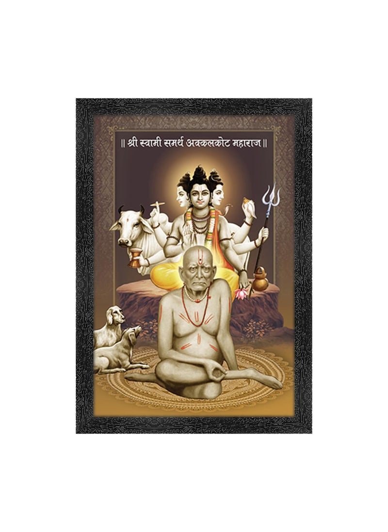 Dharvika Innovations Shri Swami Samarth Photo Frame Swami Samarth Maharaj Photo Frame 6695 Black 1114 Inch