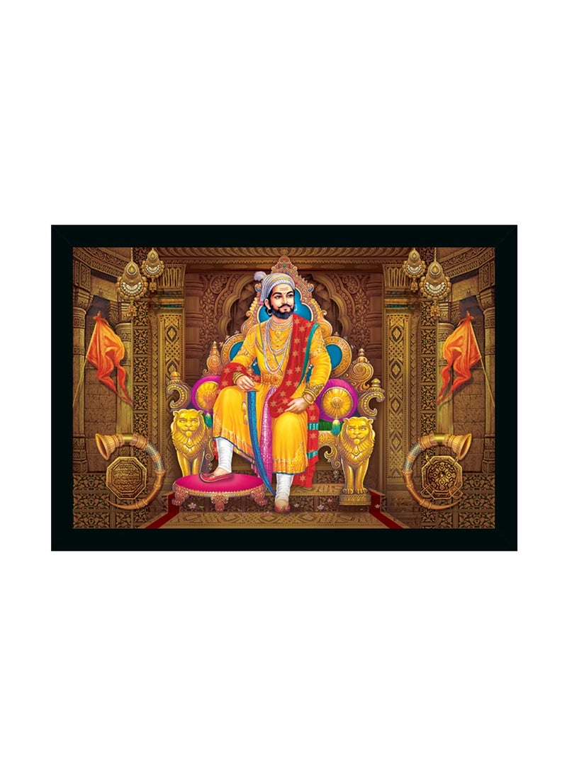Dharvika Innovations Chatrapati Shivaji Maharaj Photo Frame Big Size Shivaji Maharaj Frame 11 14 Inch