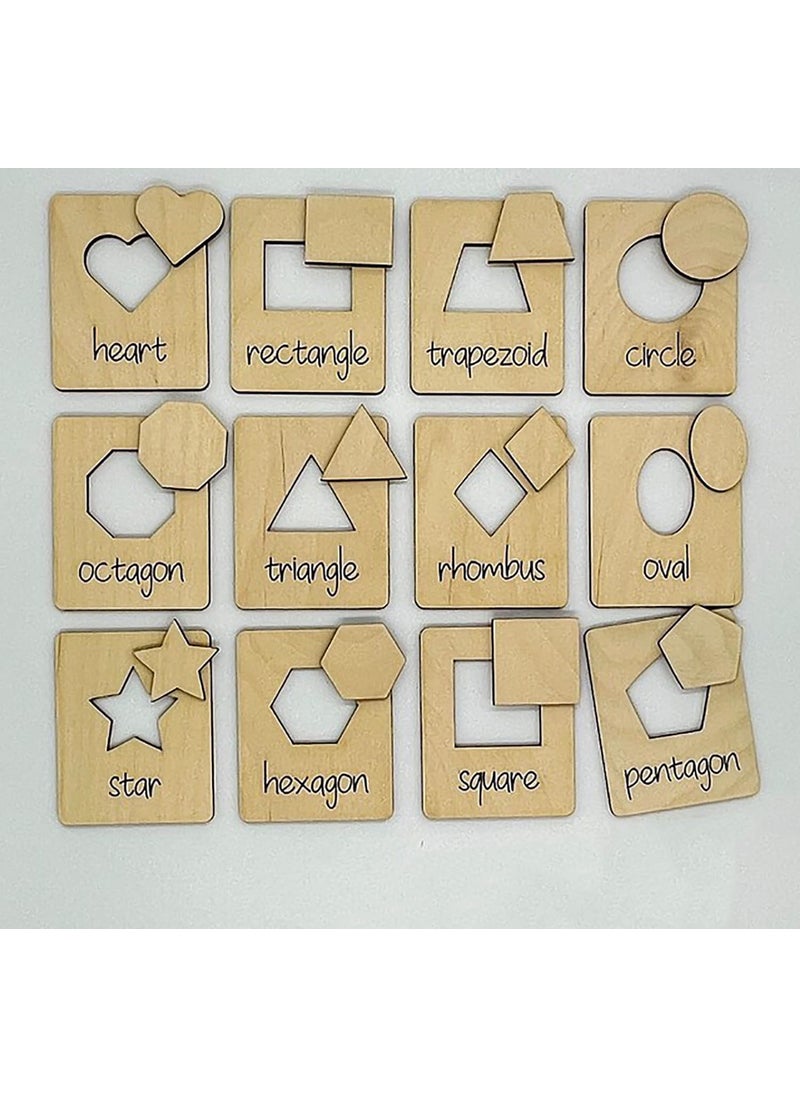 Curious Button Set of 12 pcs Montessori Shape Stencils Early Montessori Geometry Tool Back to School Homeschool Resources Montessori Inspired Educational Toys