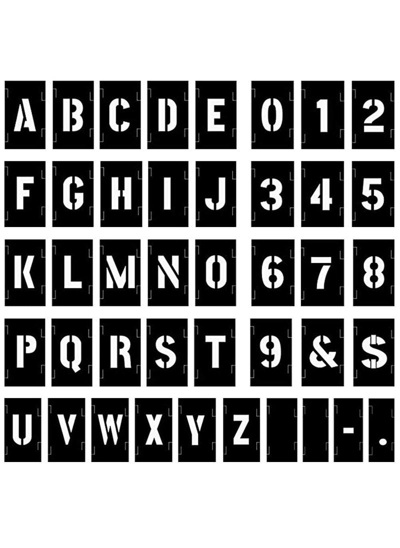 Dequera Letter Stencils Stencil Kit 2 Inch Plastic Letters and Numbers Interlocking Stencil Set 138 Piece