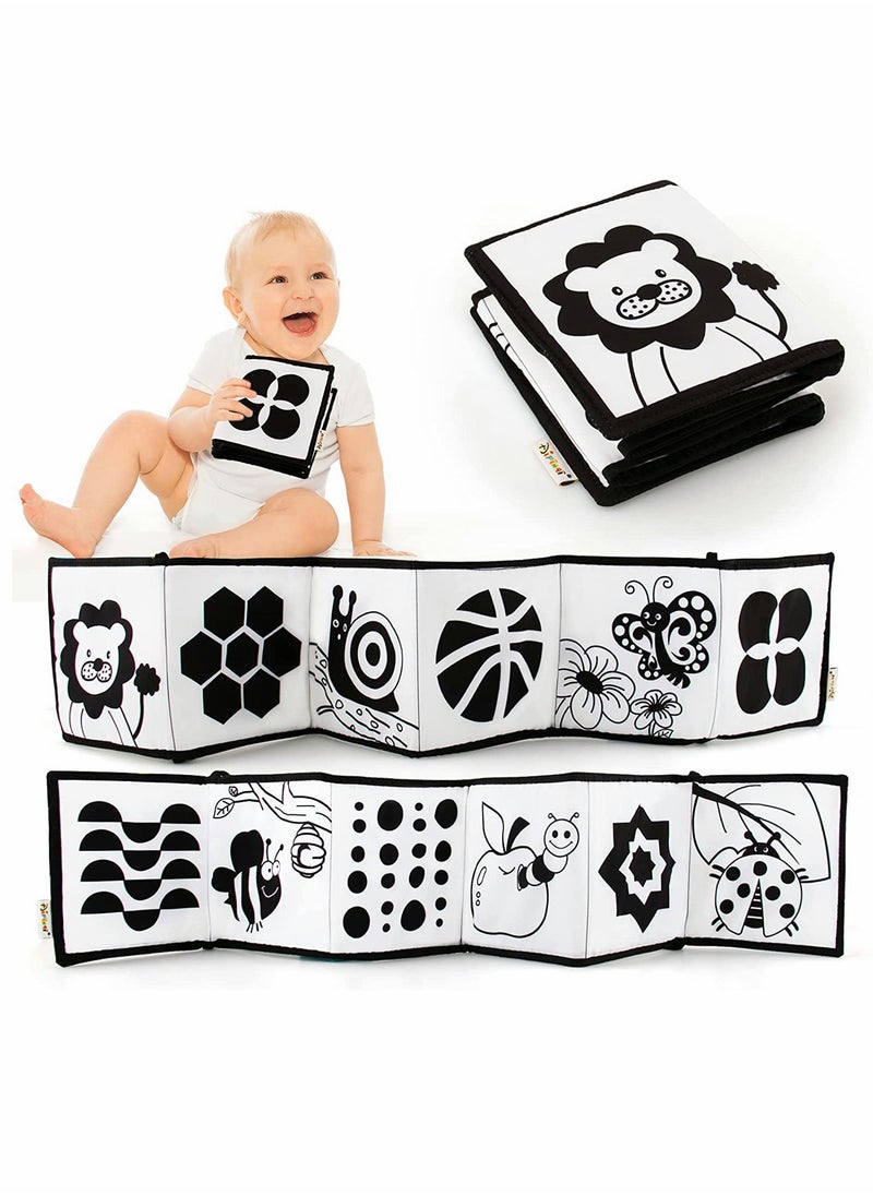 High Contrast Black and White Cloth Books for Infants, Early Education Tummy Time Mat, Durable and Safe 3D Design for Babies 0-3 Years