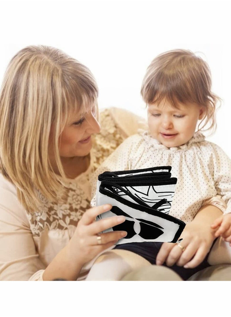 High Contrast Black and White Cloth Books for Infants, Early Education Tummy Time Mat, Durable and Safe 3D Design for Babies 0-3 Years