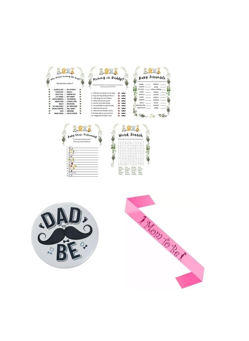 Hola Homes Baby Shower Game 5 Games 10 of Each Word Search Scramble Baby Emoji and More 10 Pieces Eachmulticolor