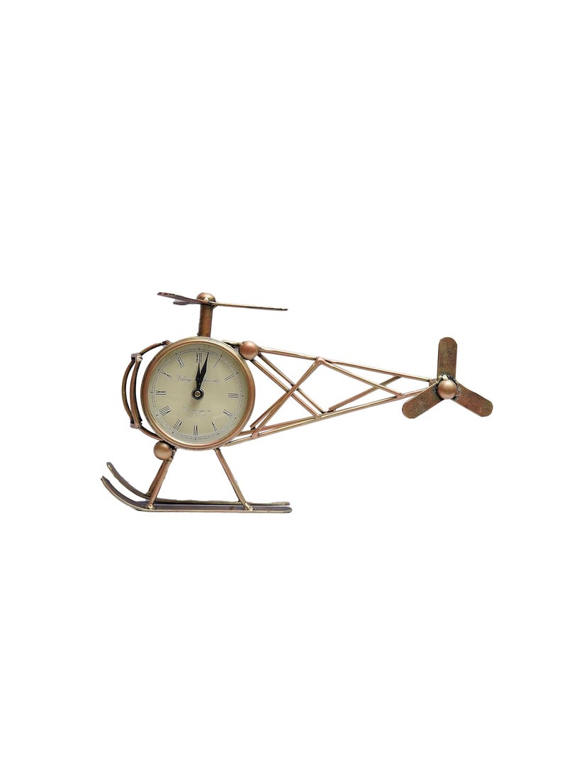 Royal Craft Palace Time Takes Flight Discover The Iron Metal Helicopter Table Clock 4