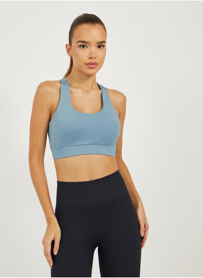 Dual Tear Drop Back Detail Sports Bra
