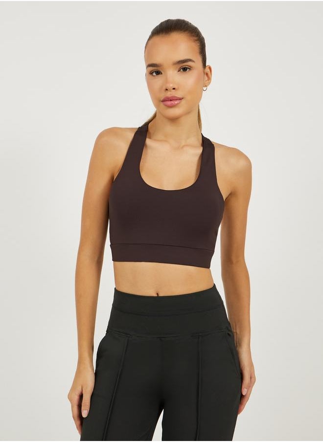 Dual Tear Drop Back Detail Sports Bra