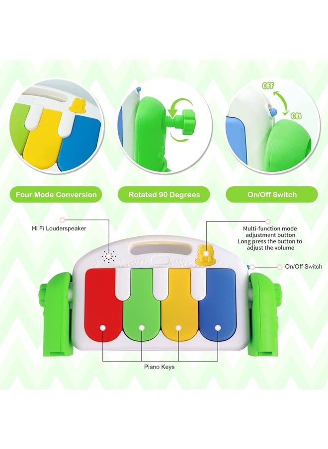Play Mats for Baby Gyms, Kick and Play Piano Gym Mats, Detachable Tummy Time Mat with Music And Lights, Musical Electronic Learning Toys