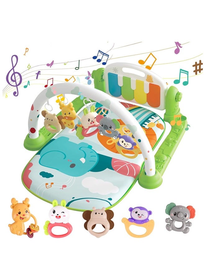 Play Mats for Baby Gyms, Kick and Play Piano Gym Mats, Detachable Tummy Time Mat with Music And Lights, Musical Electronic Learning Toys