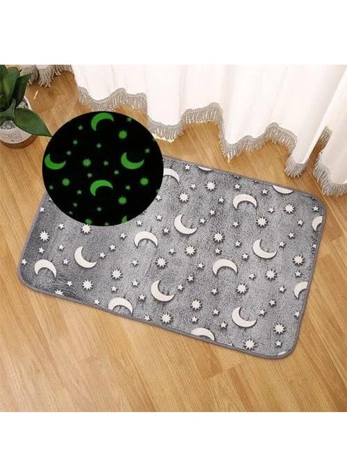 RIGJAK GlowinDark Floor Mat Step into The Light with a Soft Cozy and Illuminating Mat Ideal for Bedrooms Playrooms and Bathrooms Idea for Friends and Family Grey