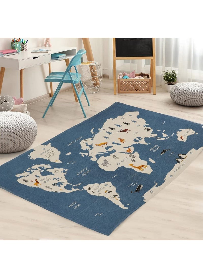 pepme Foldable Children Travel Play Mat World Map Game Carpet Home Kids Bedroom Playroom Wall Decoration 50x37