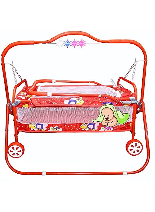 BACHAA JI TOY Kids jhulla for Baby 0 to 12 Months Sleeping Baby palna New Born red