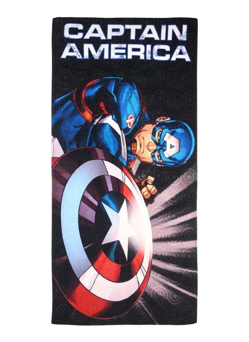 Athom Living Captain America Kids Cotton Bath TowelSuperhero Themed Soft Absorbent Towel for Boys Girls 60x120cm 350GSM