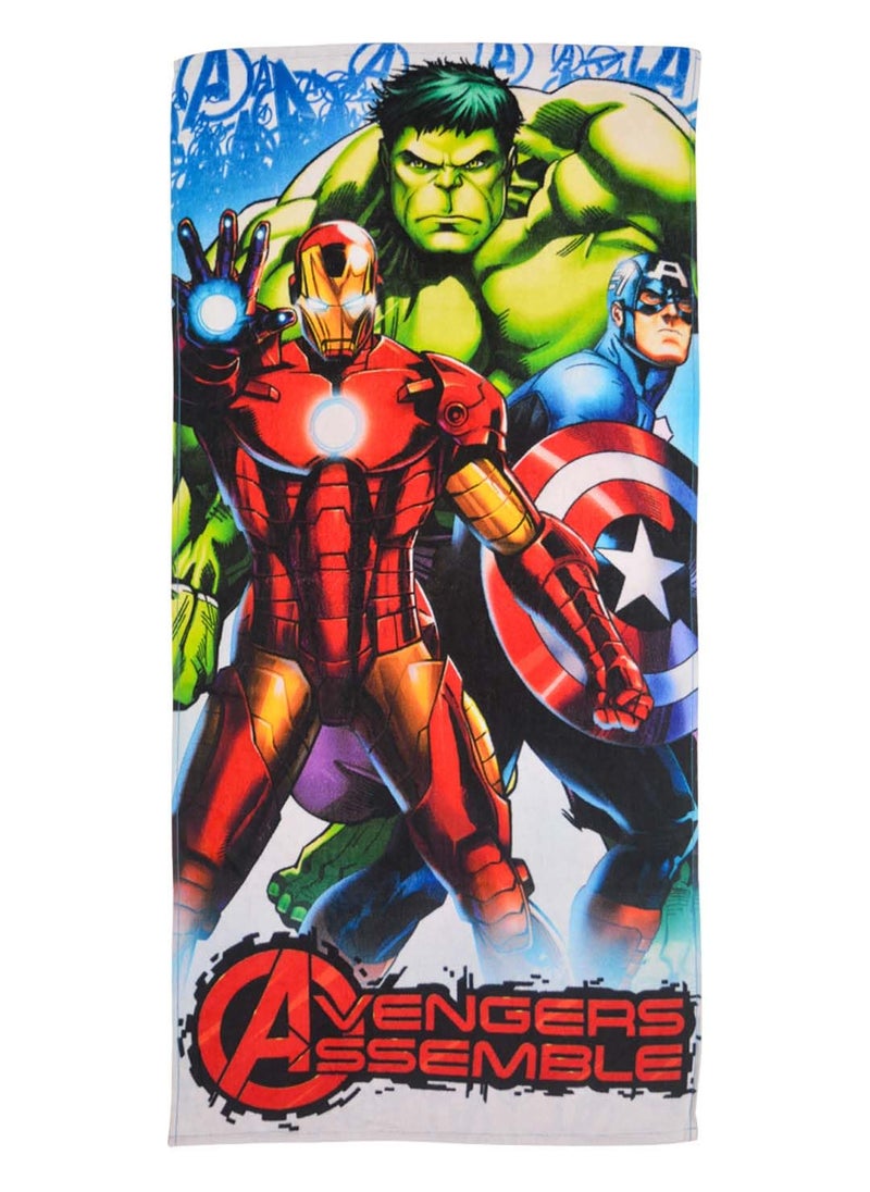 Athom Living Avengers Assembled Kids Cotton Bath Towel Superhero Themed Soft Absorbent Towel for Boys Girls 60x120cm 350GSM