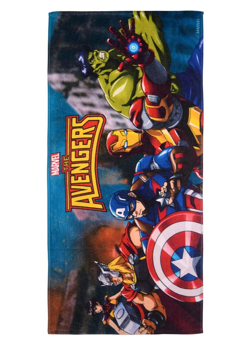 Athom Living Avengers Assembled Kids Cotton Bath TowelSuperhero Themed Soft Absorbent Towel for Boys Girls 60x120cm
