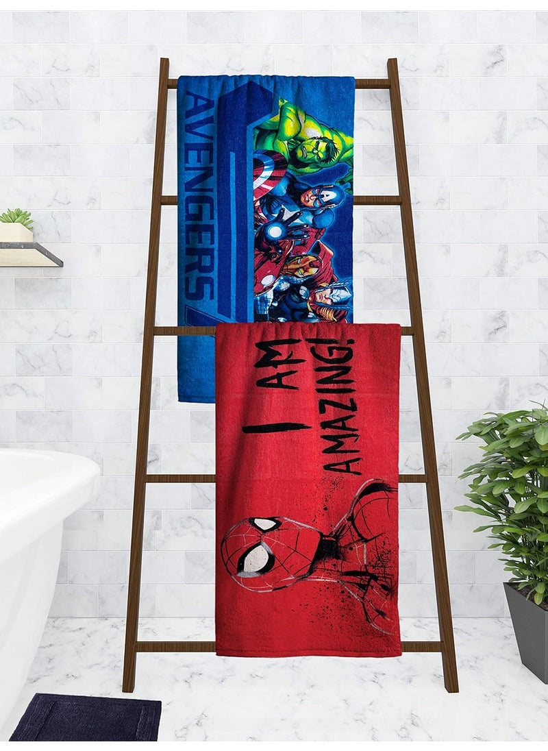 Athom Living Marvel I Am Amazing Spiderman Avengers Kids Bath Towel 60x120 cm Pack of 2