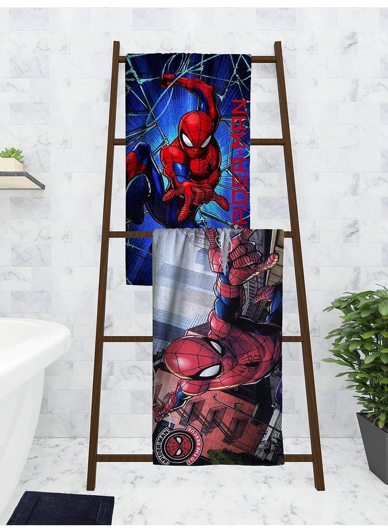 Athom Living Marvel Spiderman Kids Bath Towel 60x120 cm Pack of 2