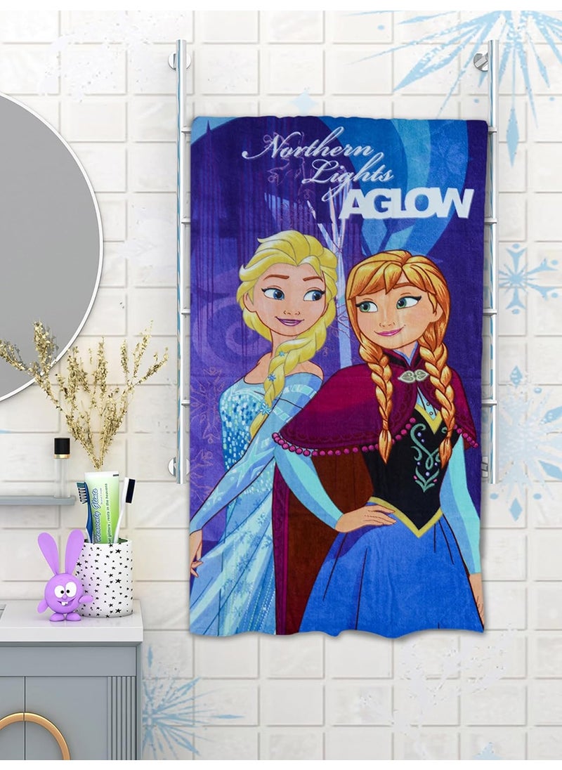 Athom Living Disney Frozen Anna Elsa Sisters Themed Kids Bath Towel 350GSM 60x120cm