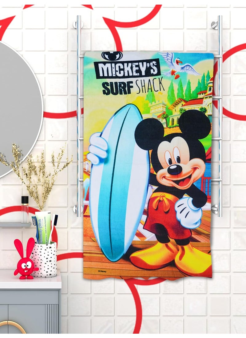 Athom Living Disney Surfing 100 Cotton Kids Bath Towel 60 x 120 cm Multicolor Set of 1