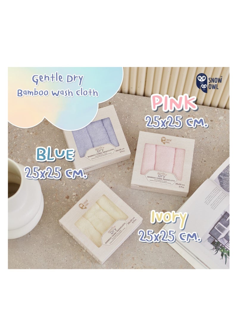 Snow Owl Gentle Dry Bamboo Washcloth 25x25cm - Pink