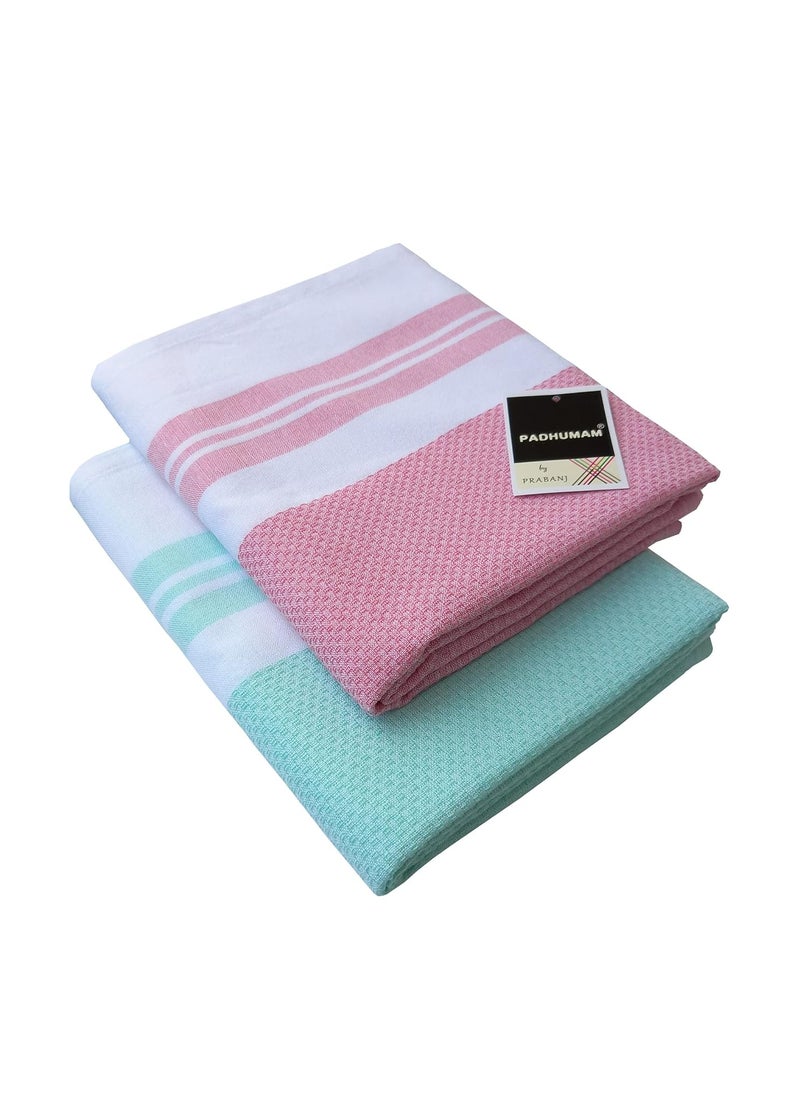 PADHUMAM Bath Towels Cotton Large Size 80cm x 160cm PinkGreen