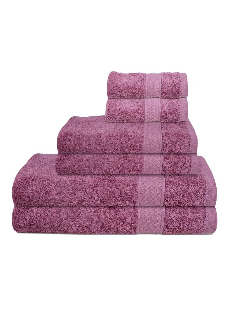 Ambra Linens 500 GSM Highly Absorbent 6 Pc Bath Towels Set 100 Cotton Soft and Plush All Seasons Use Extra Large Everyday Use Easy Care Solid Lilac