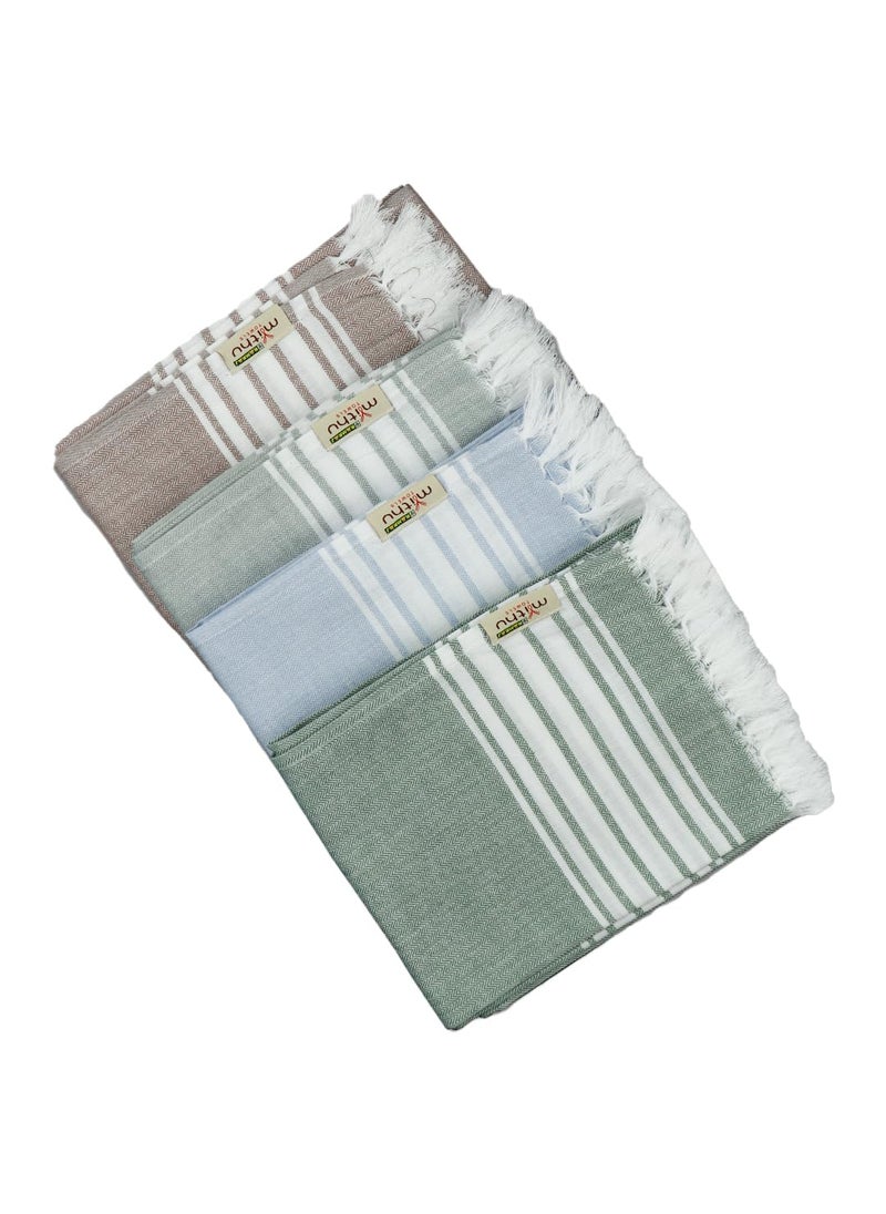 RAMRAJ Pack of 4 Signature Bath Towels MulticolorOS