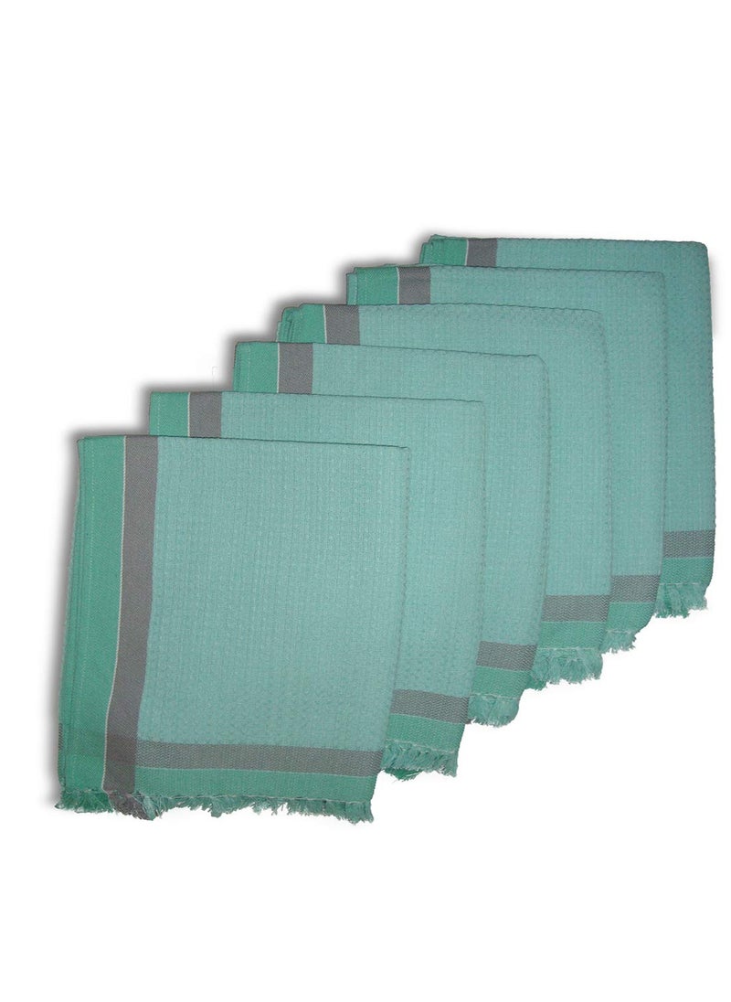 Athom Living Light Weight Cotton Premium Waffle Border Bath Towel 75x150 cm Pack of 6