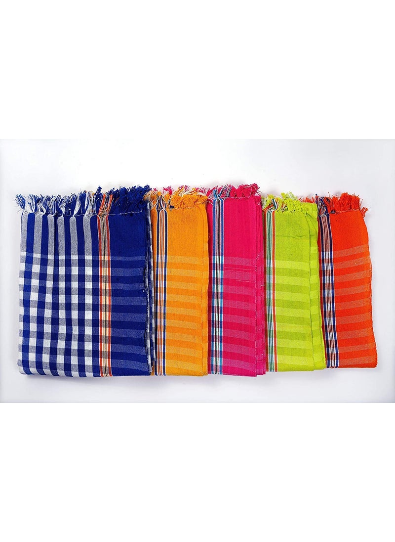 bath towels Manufacturing in SIRCILLA Mens and Womens Khadi Cotton Towels 36 72 inches Pack of 4 Large Size Multicolour
